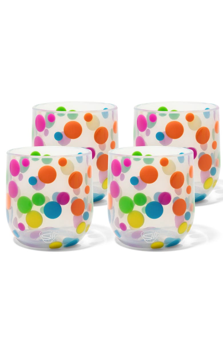 Silipint Stemless Wine Glasses 12Oz 4 Pk, Main, color, Multicolored