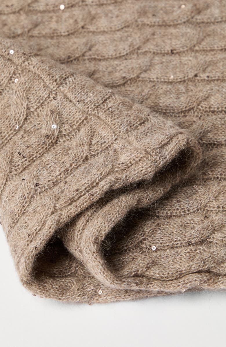 Brunello Cucinelli Dazzling knit neck warmer, Alternate, color, Brown