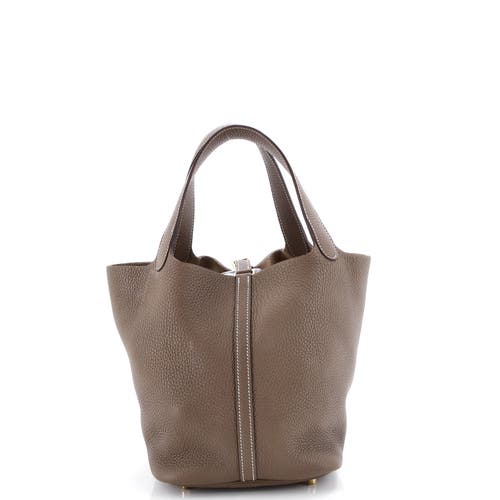 Pre-owned Hermes Hermes Picotin Lock Bag Clemence Mm In Brown