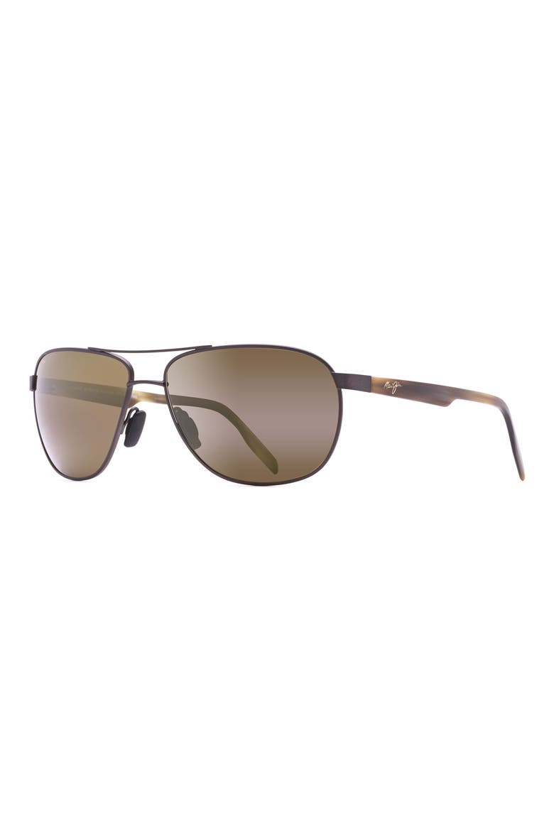 Castles PolarizedPlus®2 61mm Aviator Sunglasses, Alternate, color, MATTE CHOCOLATE