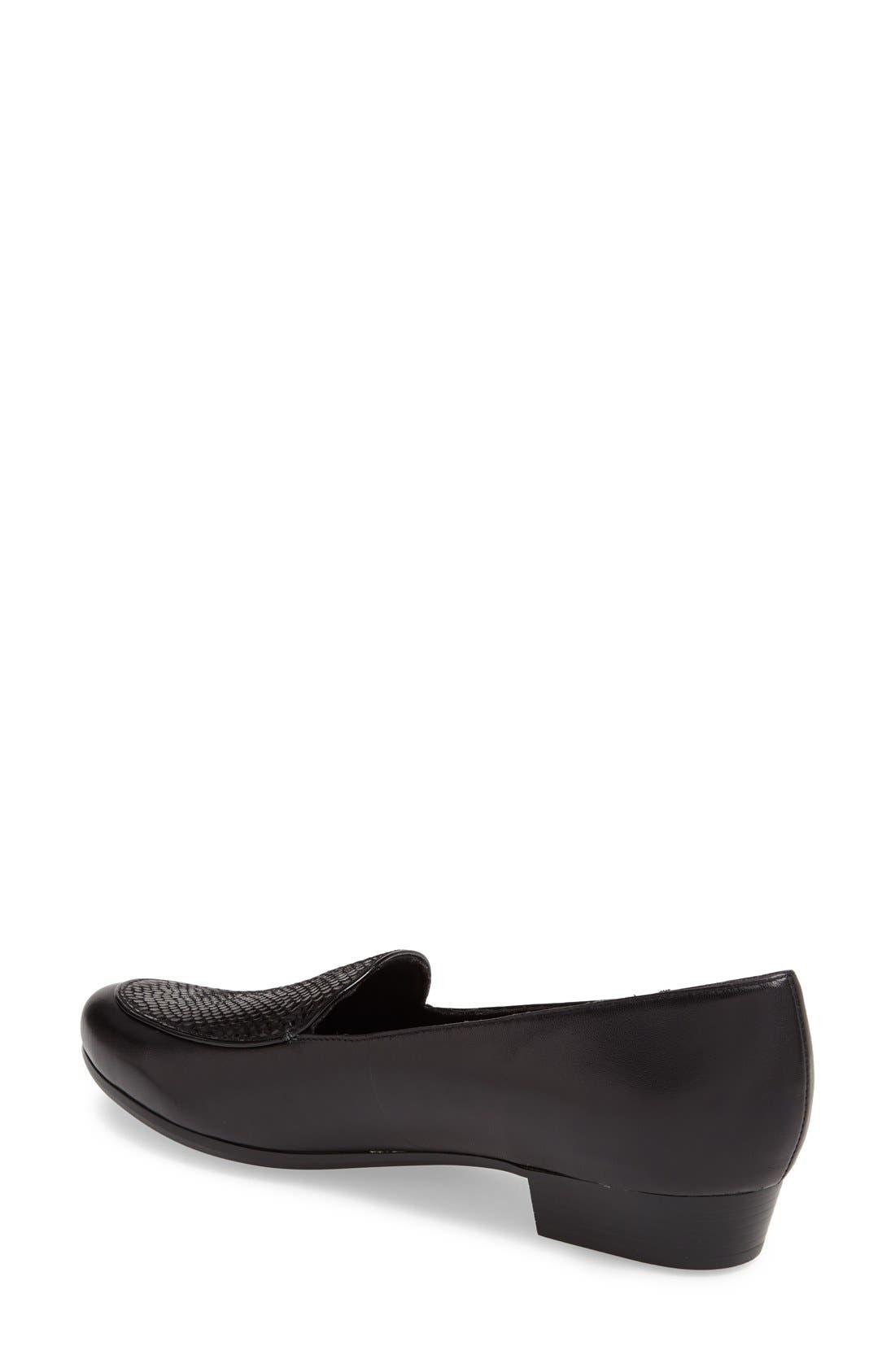 'Mallory' Leather Loafer, Alternate, color, BLACK SNAKESKIN