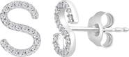 EFFY Sterling Silver Diamond 'S' Initial Stud Earrings