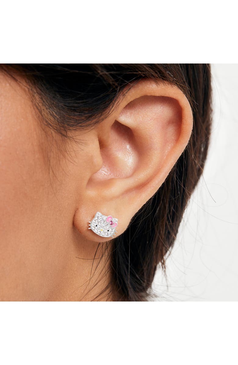 Hello Kitty Sparkle Earrings, Alternate, color, White, Pink
