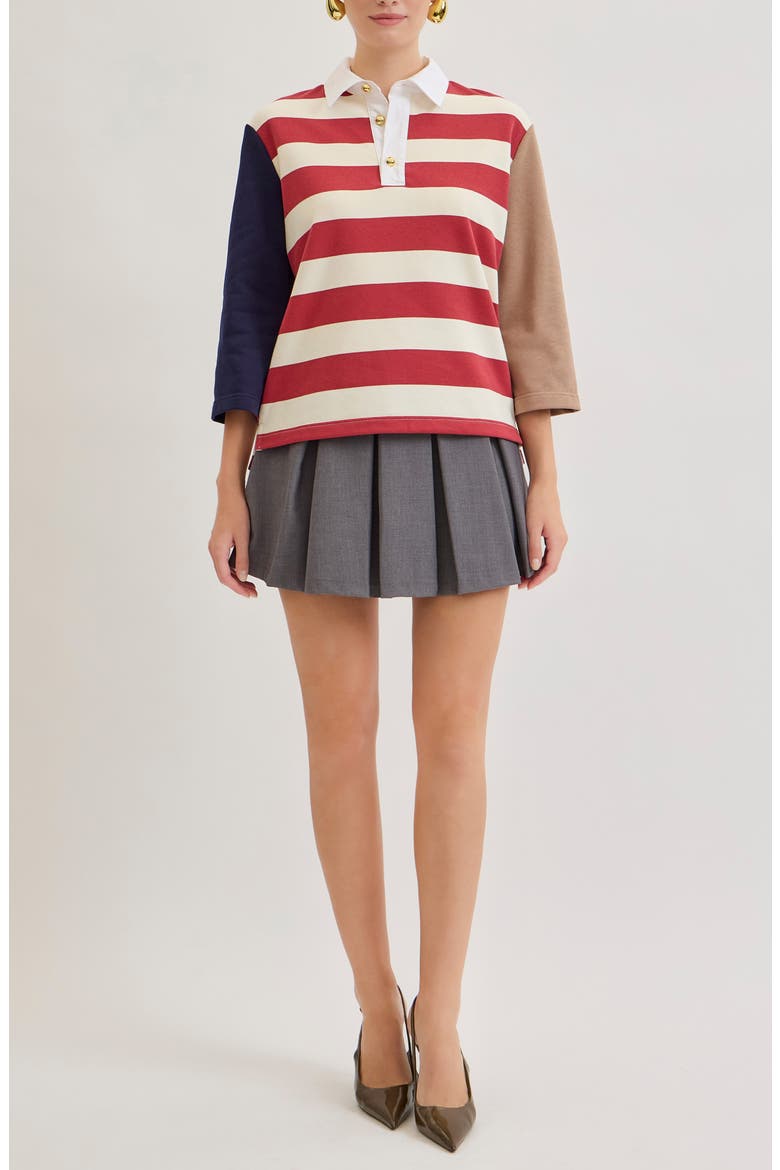 Oliver Striped Colorblock Rugby Shirt, Alternate, color, RUBY STRIPE MULTI
