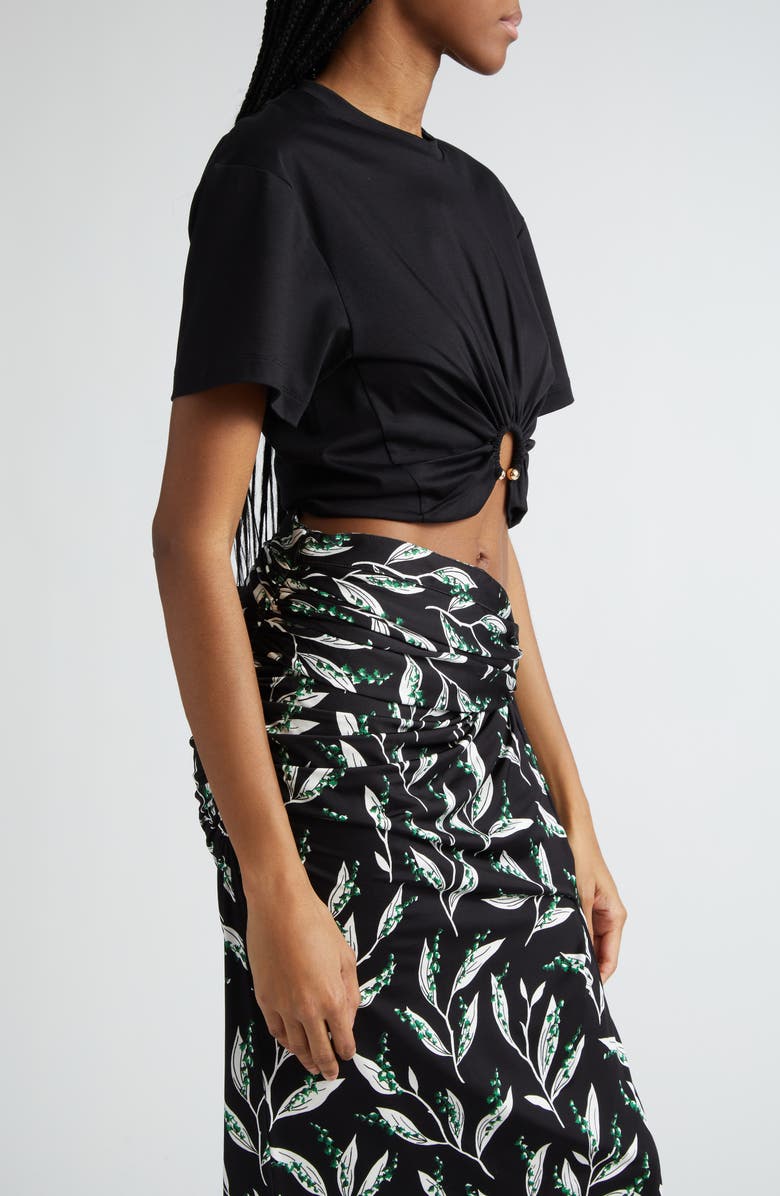 Rabanne Hardware Detail Cotton T-Shirt, Alternate, color, Black