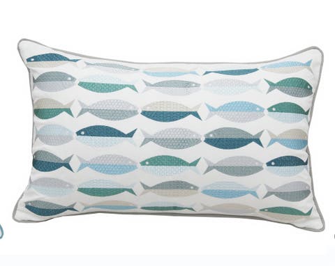 Fish Pattern Indoor/Outdoor Lumber Accent Throw Pillow