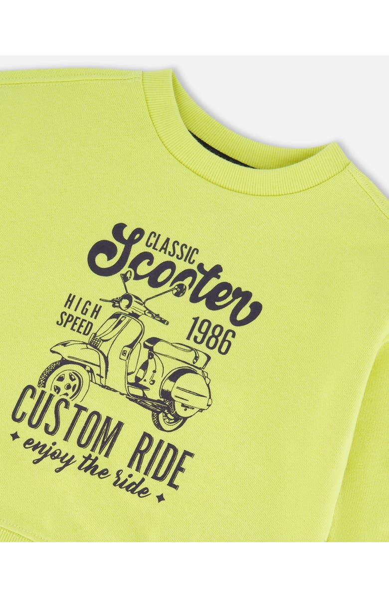 Deux par Deux Baby Boy's Pullover Graphic Sweatshirt Lime Green, Alternate, color,