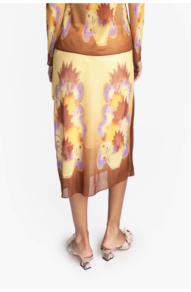 Anna Sui Sunburst Mesh Sarong Skirt, Alternate, color, Sunset Multi