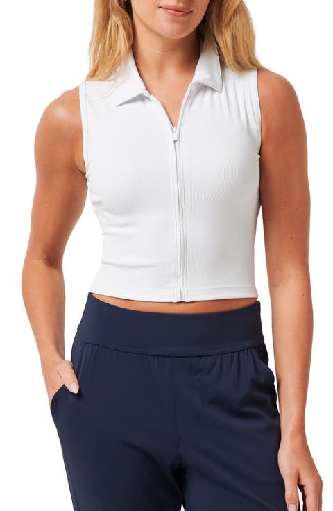 Moveknit Zip Crop Top