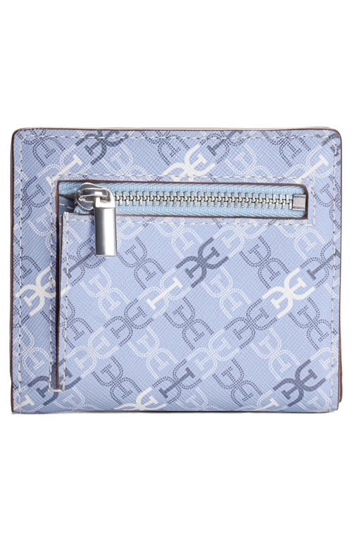 Sam Edelman Harper Monogram Faux Leather Bifold Wallet In Powder Blue