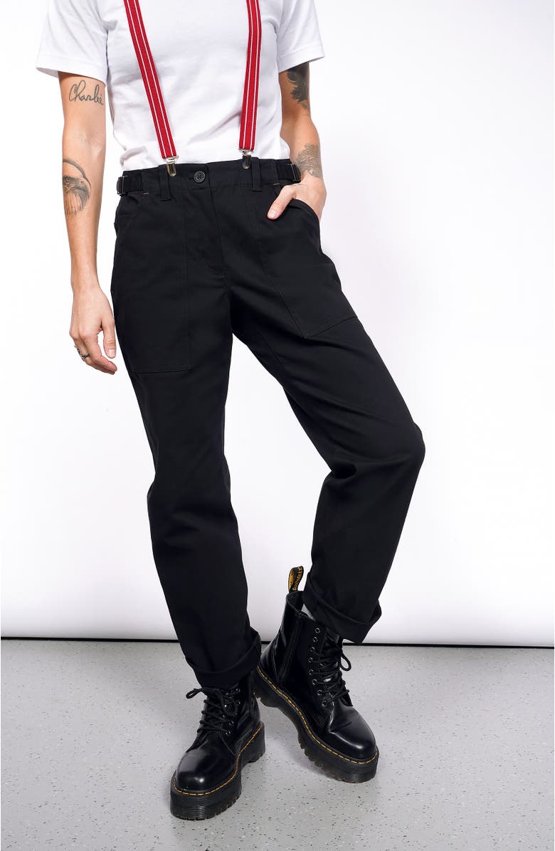 WILDFANG The Essential Cotton Twill Utility Pant, Alternate, color, Black