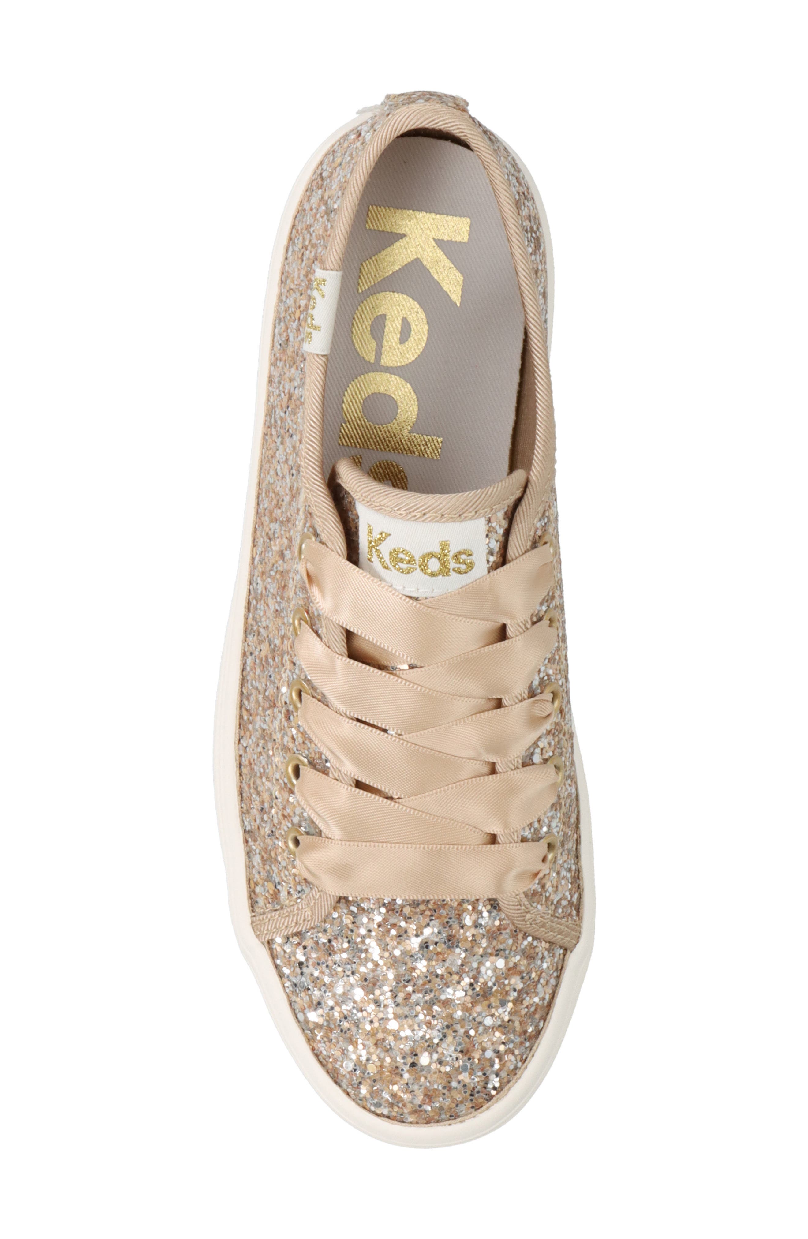Keds<sup>®</sup> Kids' Triple Up Glitter Celebration Platform Sneaker, Alternate, color, 