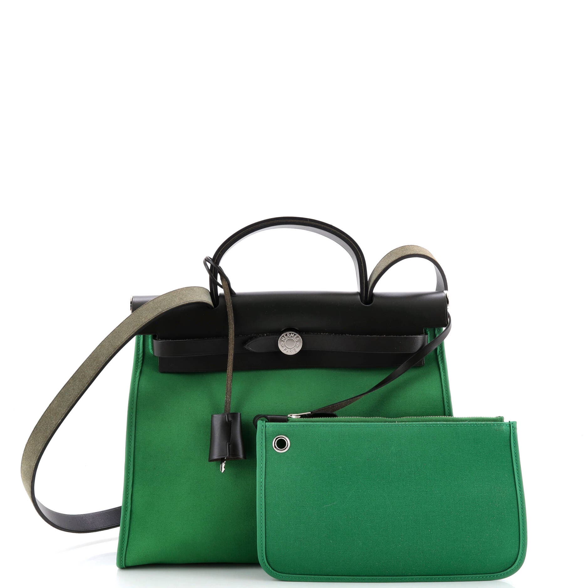 Herbag Zip Leather and Toile 31, Alternate, color, Green