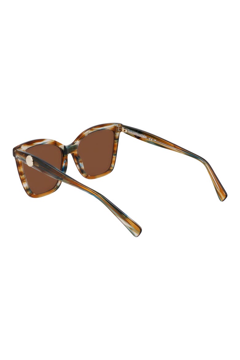 Le Pliage 54mm Gradient Cat Eye Sunglasses, Alternate, color, STRIPED BROWN/ PETROL