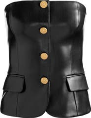 Alice + Olivia Madison Faux Leather Bustier
