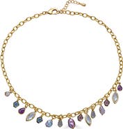 Loni Paul Jewelry Colorful Gemstone and Pearl Charm Necklace