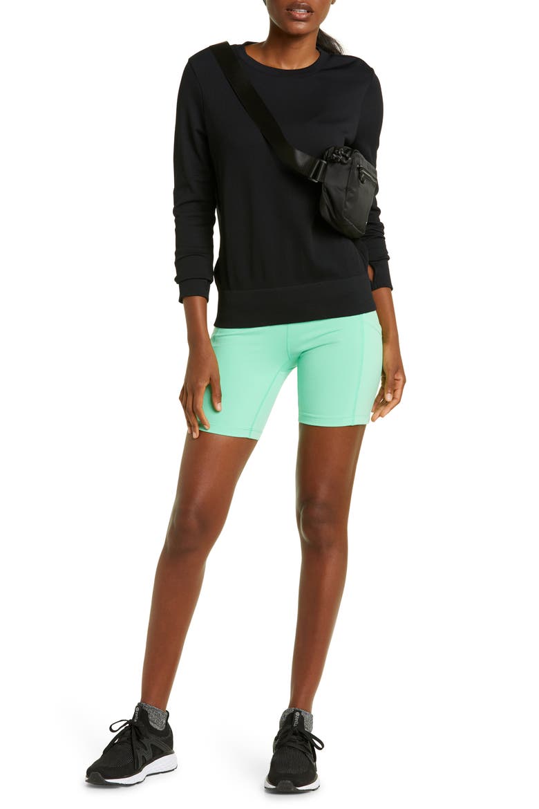 Women's Seamless Rib Sweatshirt, Alternate, color, BLACK