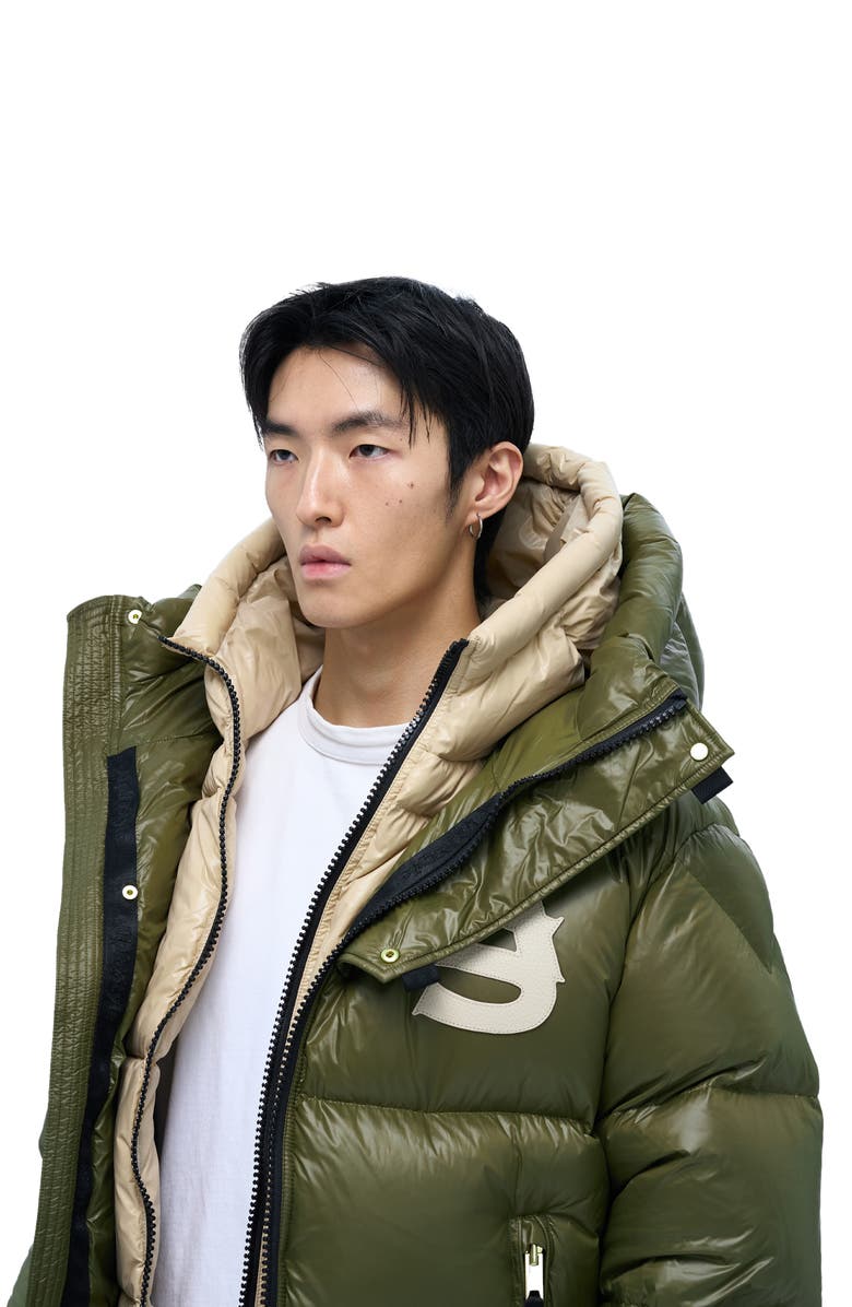 AlphaStyle Kudu Hooded Puffer Down Jacket, Alternate, color, Green