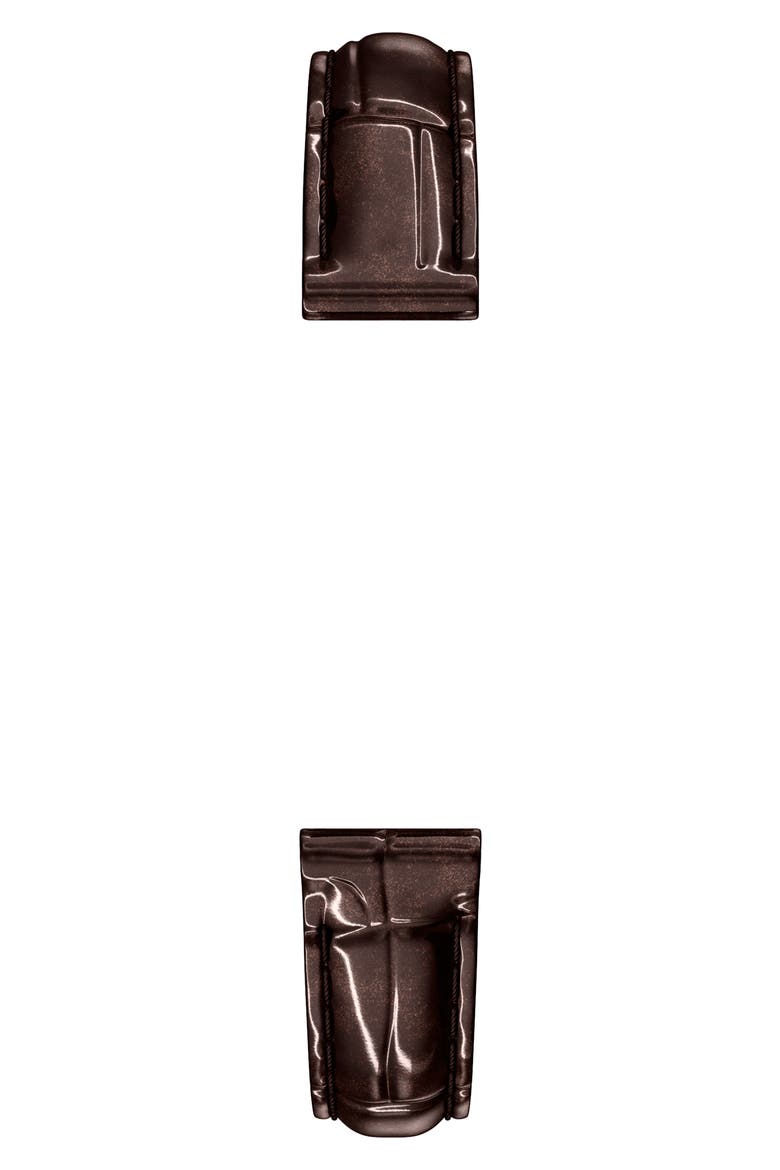 Chocolate Brown Croco-Calf Embossed Leather Strap 12-18mm, Alternate, color, DARK BROWN