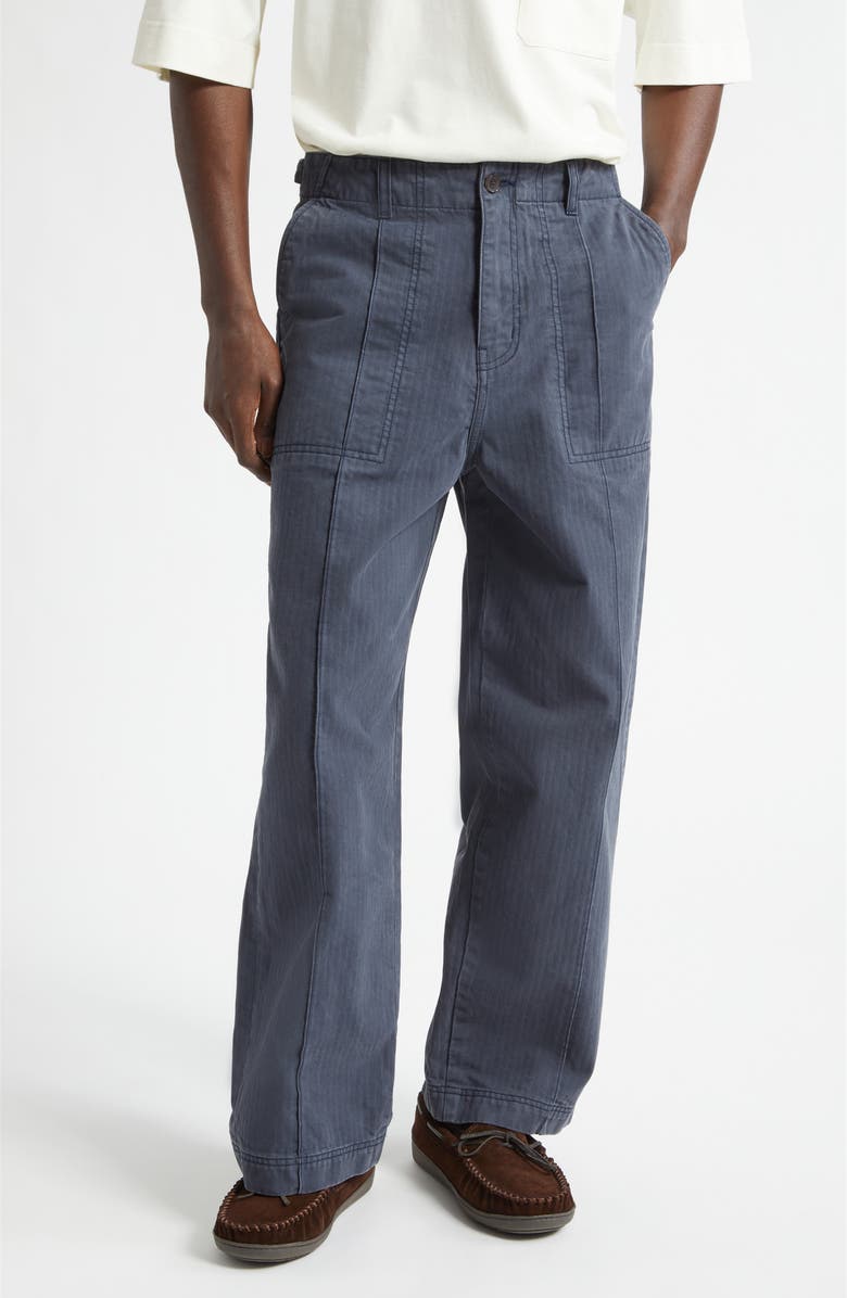 The Elder Statesman Herringbone Carpenter Pants, Main, color, Twilight