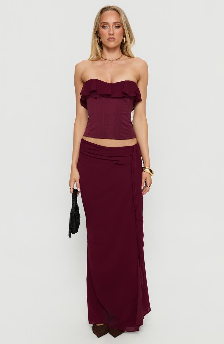 Princess Polly Holliann Ruffle Strapless Corset Top, Alternate, color, 