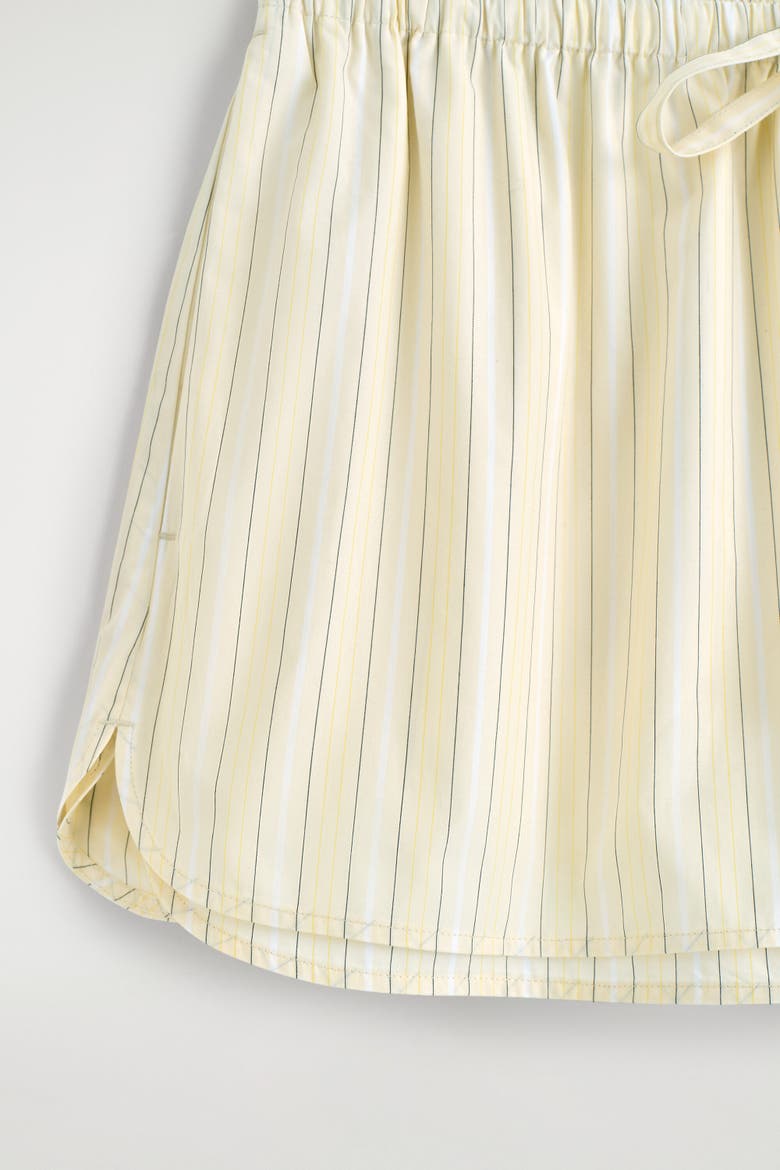 Layered Drawstring Cotton-poplin Shorts, Alternate, color, YELLOW / STRIPED