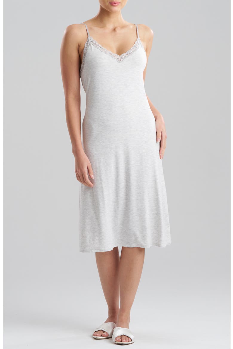 Feathers Essentials Nightgown, Main, color, LIGHT HEATHER GREY