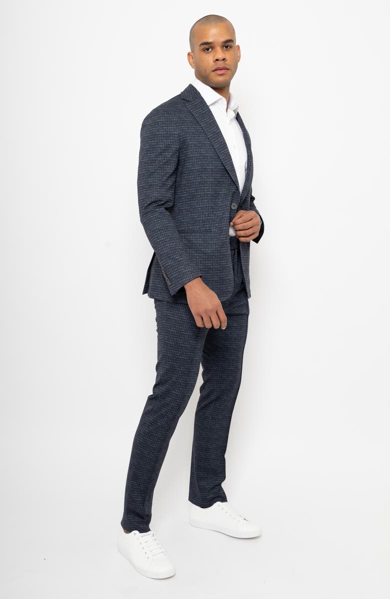 PINO BY PINOPORTE Jacob Sport Check Slim Fit Suit, Alternate, color, Navy