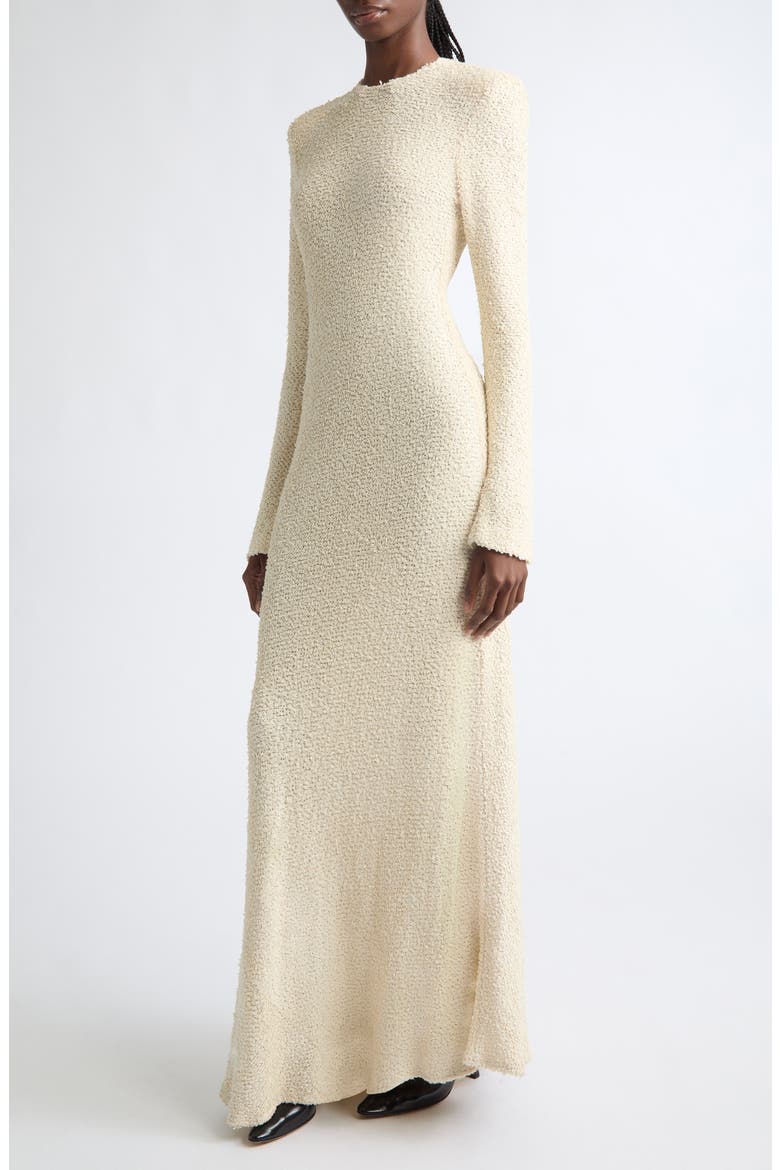 Mercedes Boucl Maxi Dress, Alternate, color, CREAM