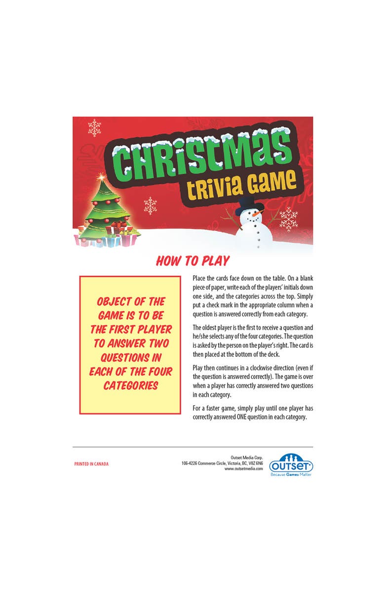 Outset Media Christmas Trivia Game, Alternate, color, 