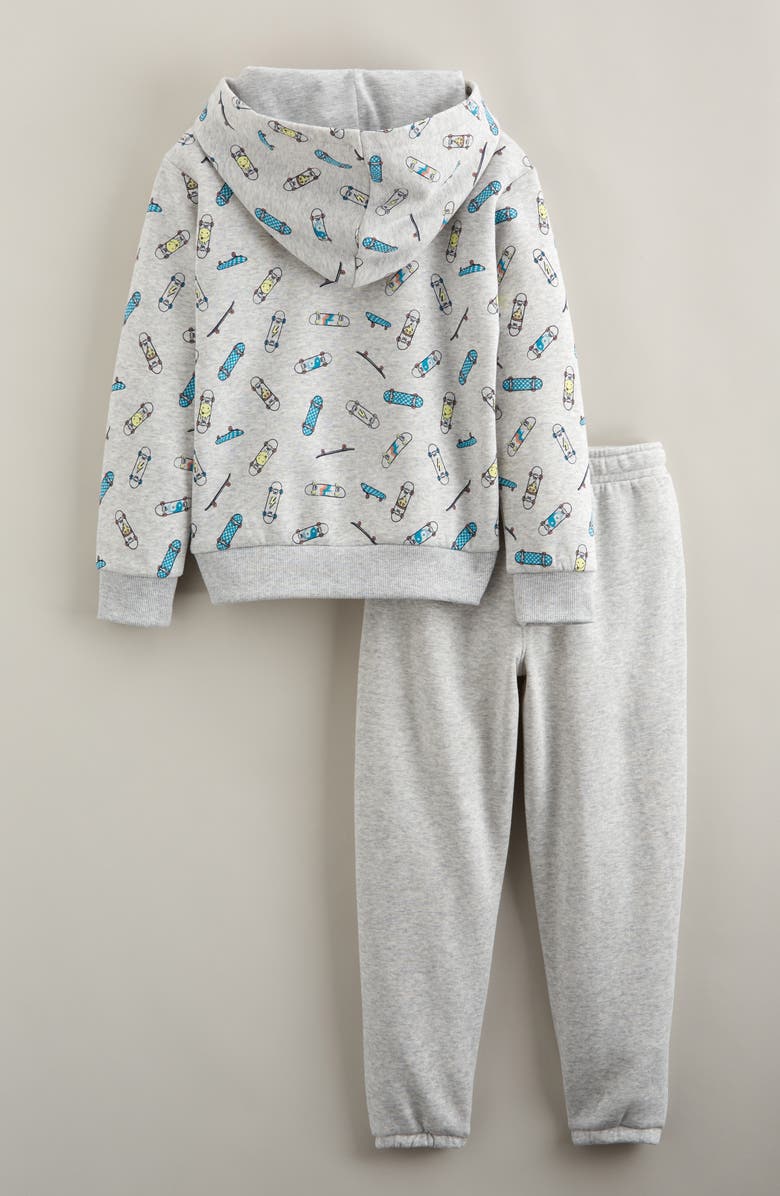 Tucker + Tate Kids' Printed Kanga Sweatshirt & Sweatpants Set, Alternate, color, Grey Skateboard Trick