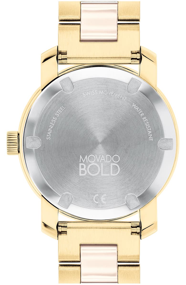 Movado Bold Iconic Mixed Material Bracelet Watch, 36mm, Alternate, color, 