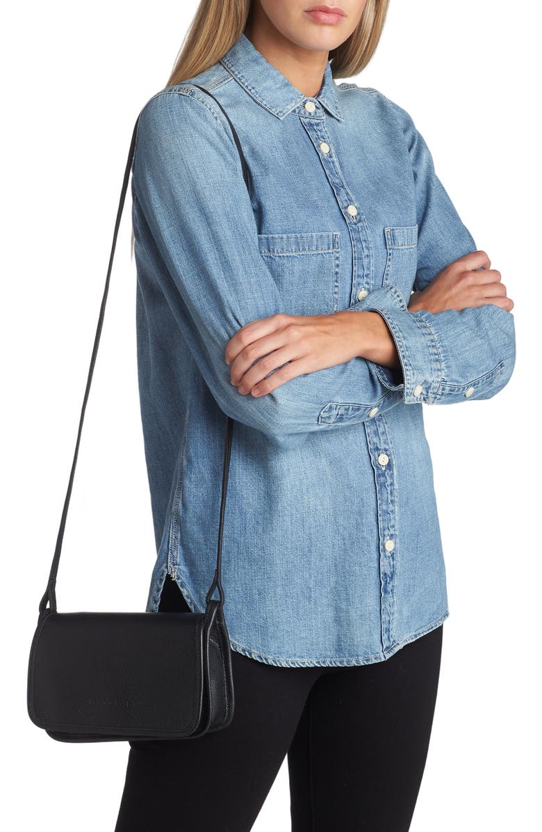 Longchamp Le Foulonné Leather Wallet Crossbody Bag, Alternate, color,