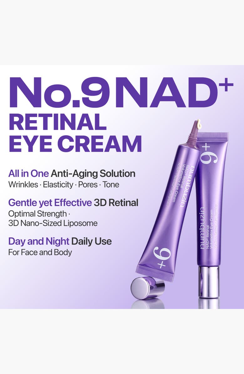 Numbuzin No.9 NAD+ Retinol Volumetox Eye Cream, Alternate, color, 