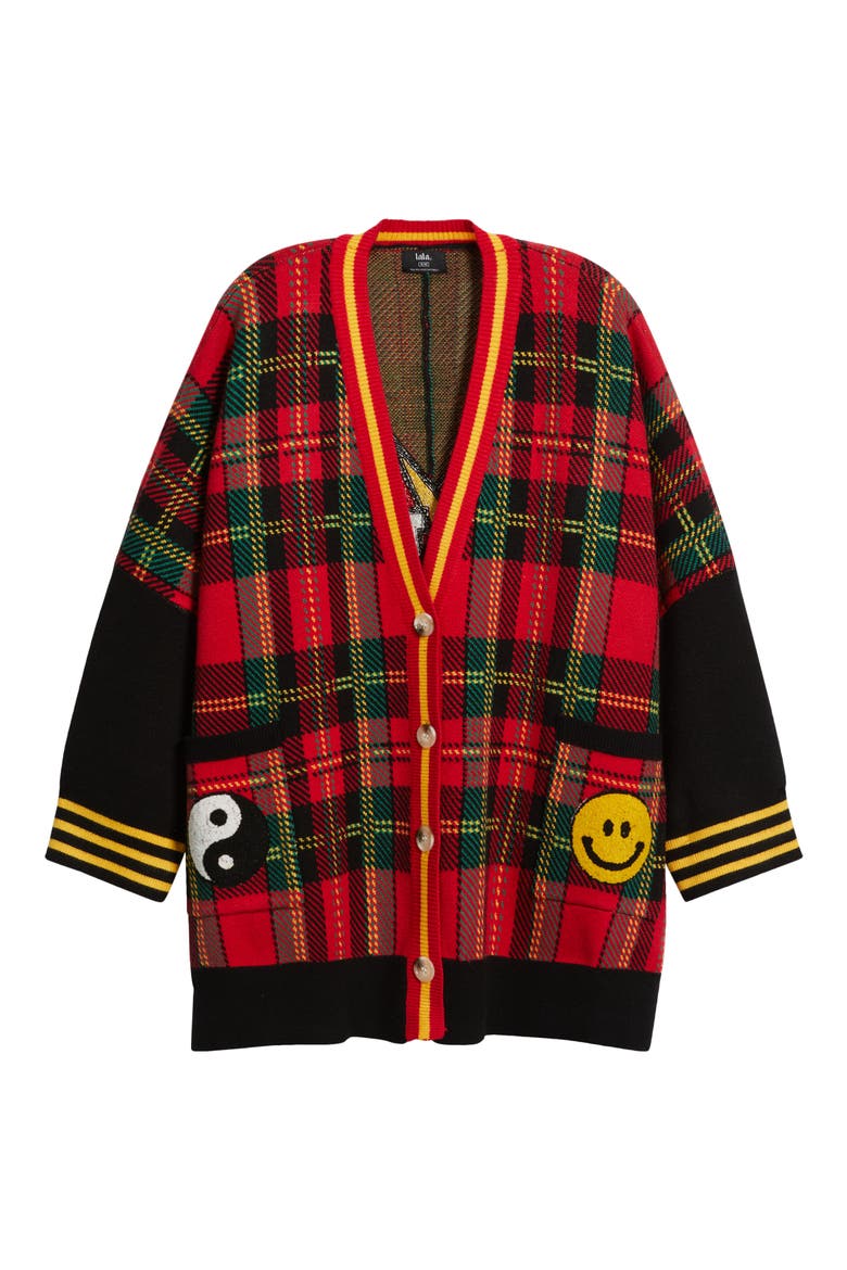 Do It Madly Plaid Cardigan, Alternate, color, RED PLAID