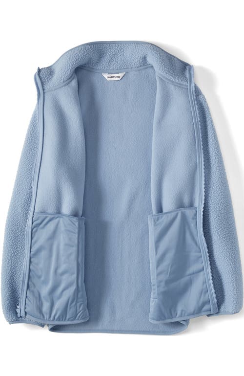 Lands' End Cozy High Pile Full Zip Fleece Jacket In Blue