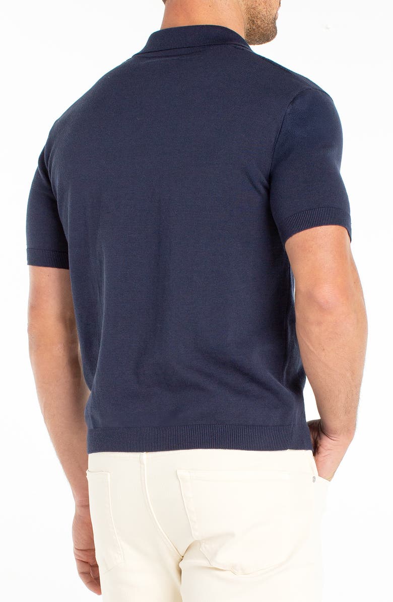 Liverpool Los Angeles Rib Cotton Polo Sweater, Alternate, color, Navy