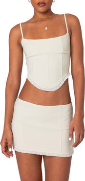 EDIKTED Thora Lace-Up Back Corset Top