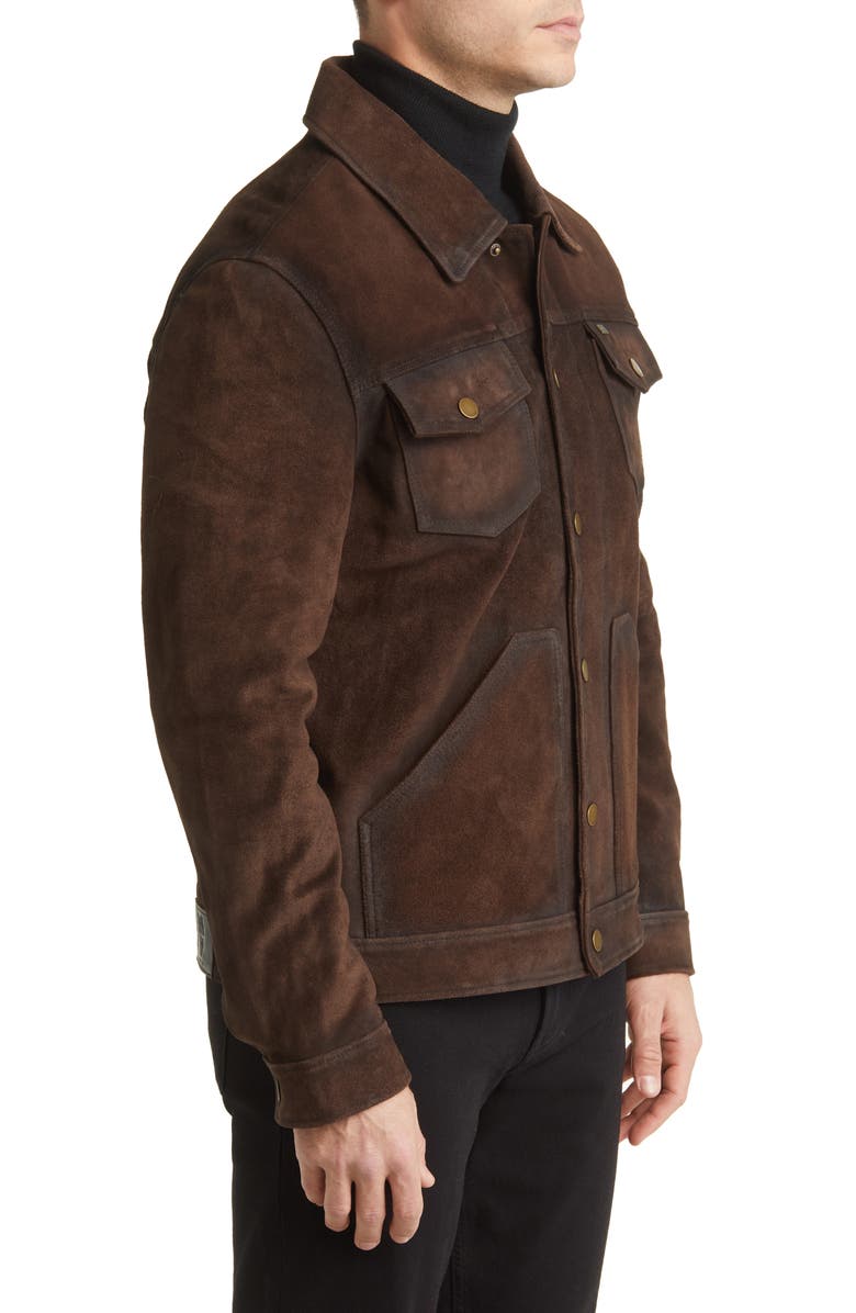 Frye Leather Trucker Jacket, Alternate, color,