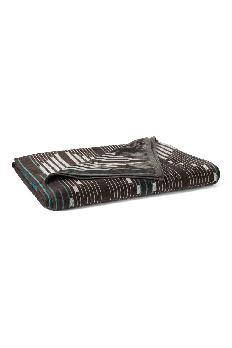 Morelia Jacquard Organic Cotton Beach Towel, Main, color, ESPRESSO