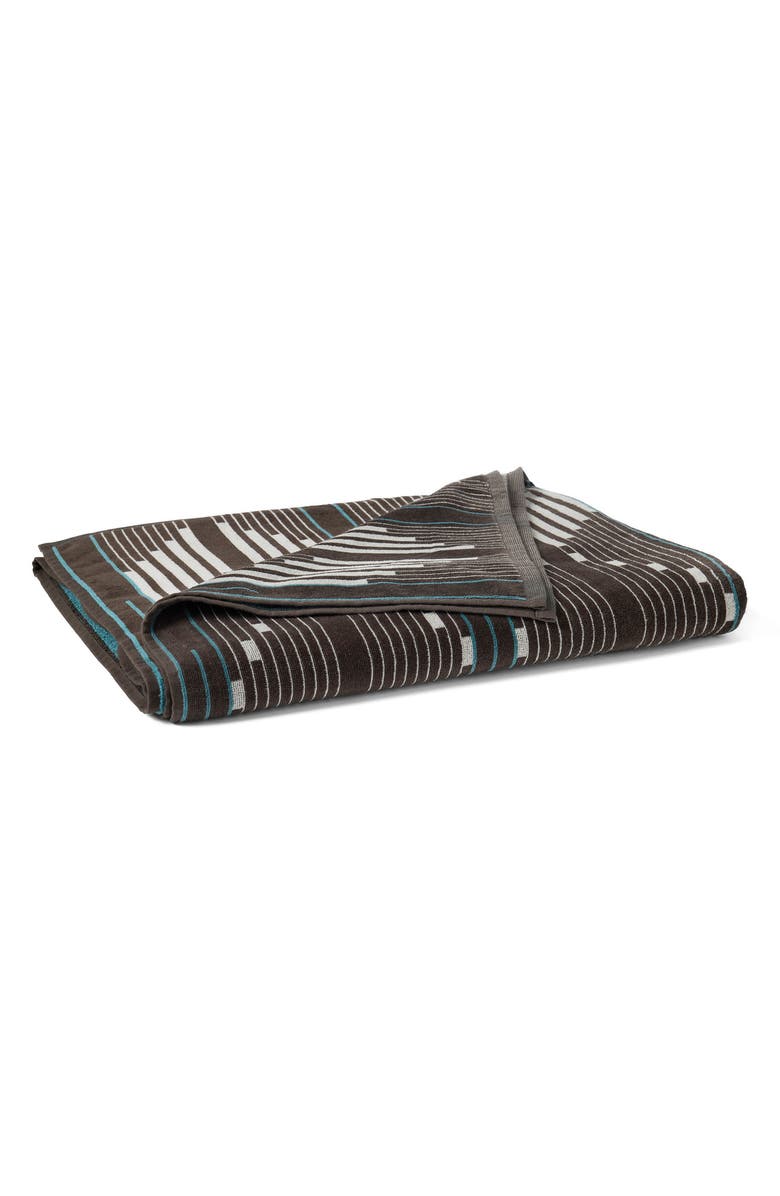 Coyuchi Morelia Jacquard Organic Cotton Beach Towel, Main, color, Espresso