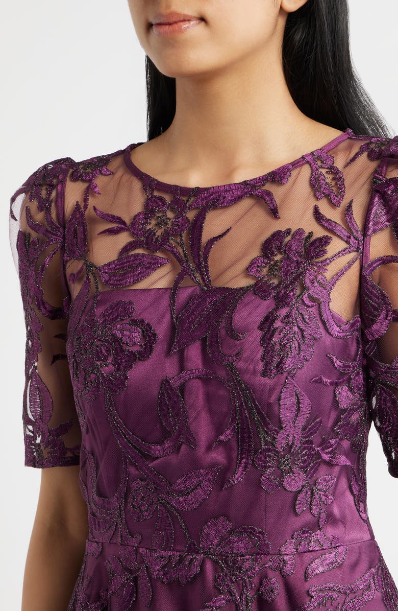Eliza J Beaded Cocktail Dress, Alternate, color, Plum