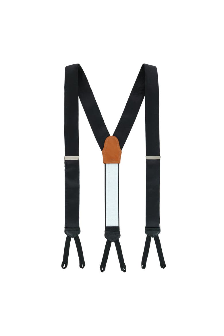 The Monte Bello Interlocked Silk Formal Suspenders, Alternate, color, Black