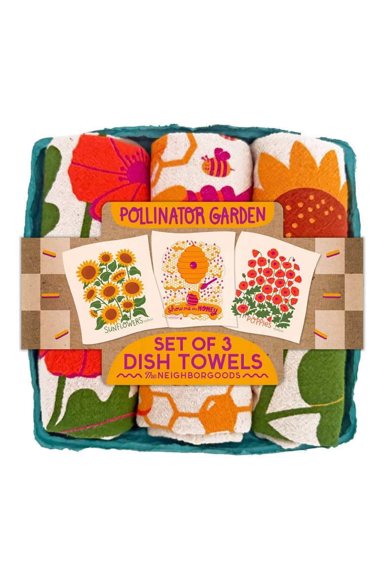 Pollinator Garden - Dish Towel Set of 3, Main, color, No Color