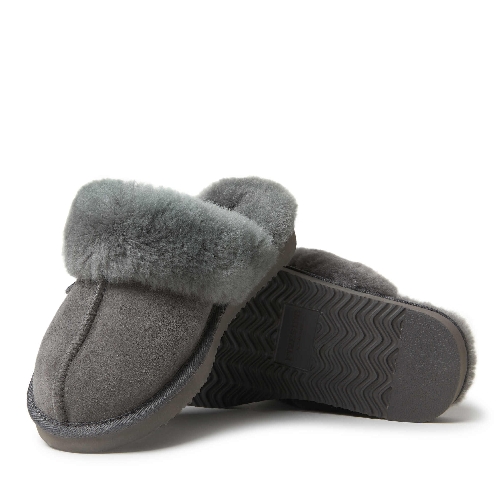 DEARFOAMS Fireside Sydney Genuine Shearling Scuff Slipper, Alternate, color, Grey