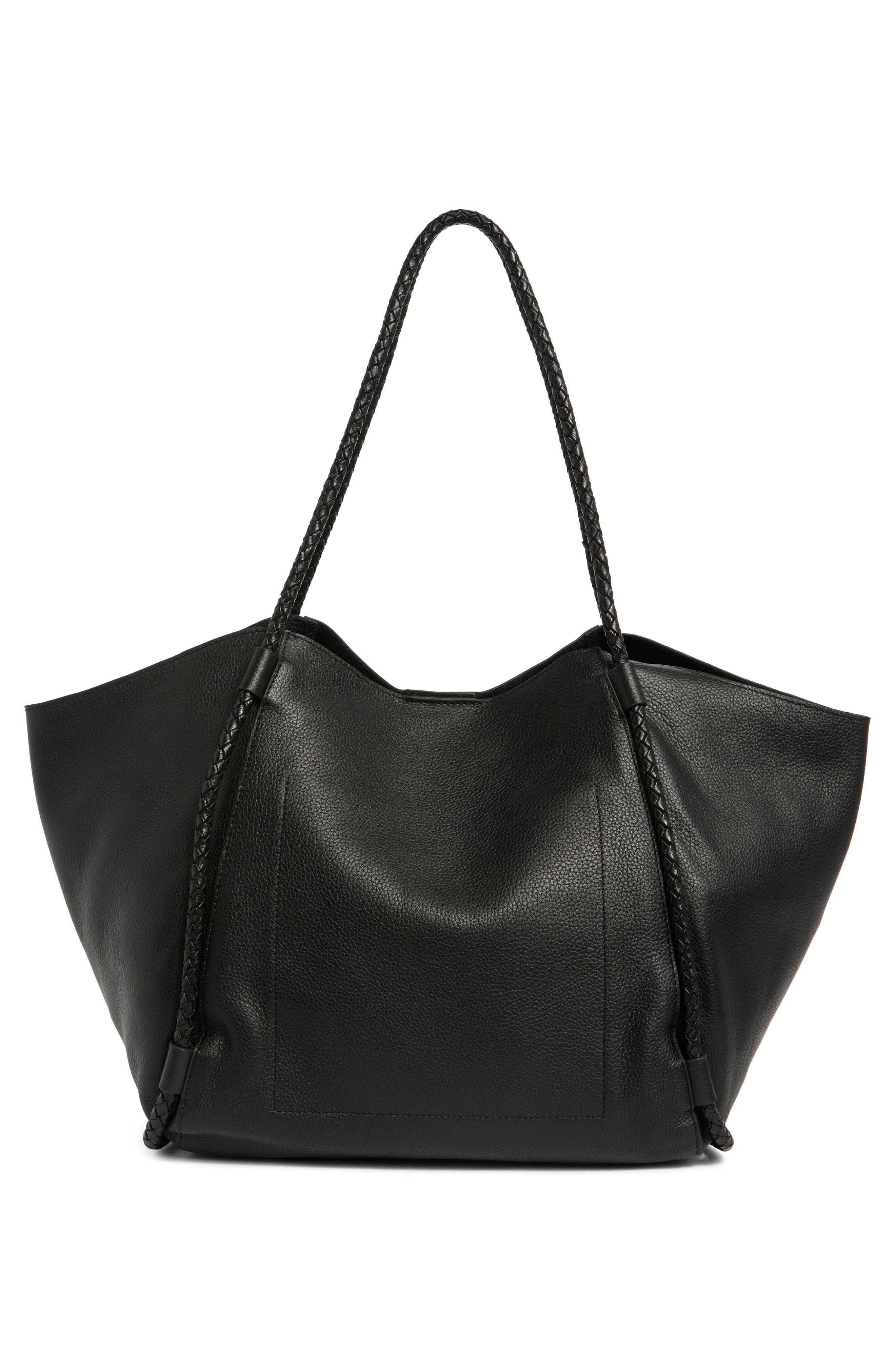 Lucky Brand Zila Leather Tote Bag, Alternate, color, Black