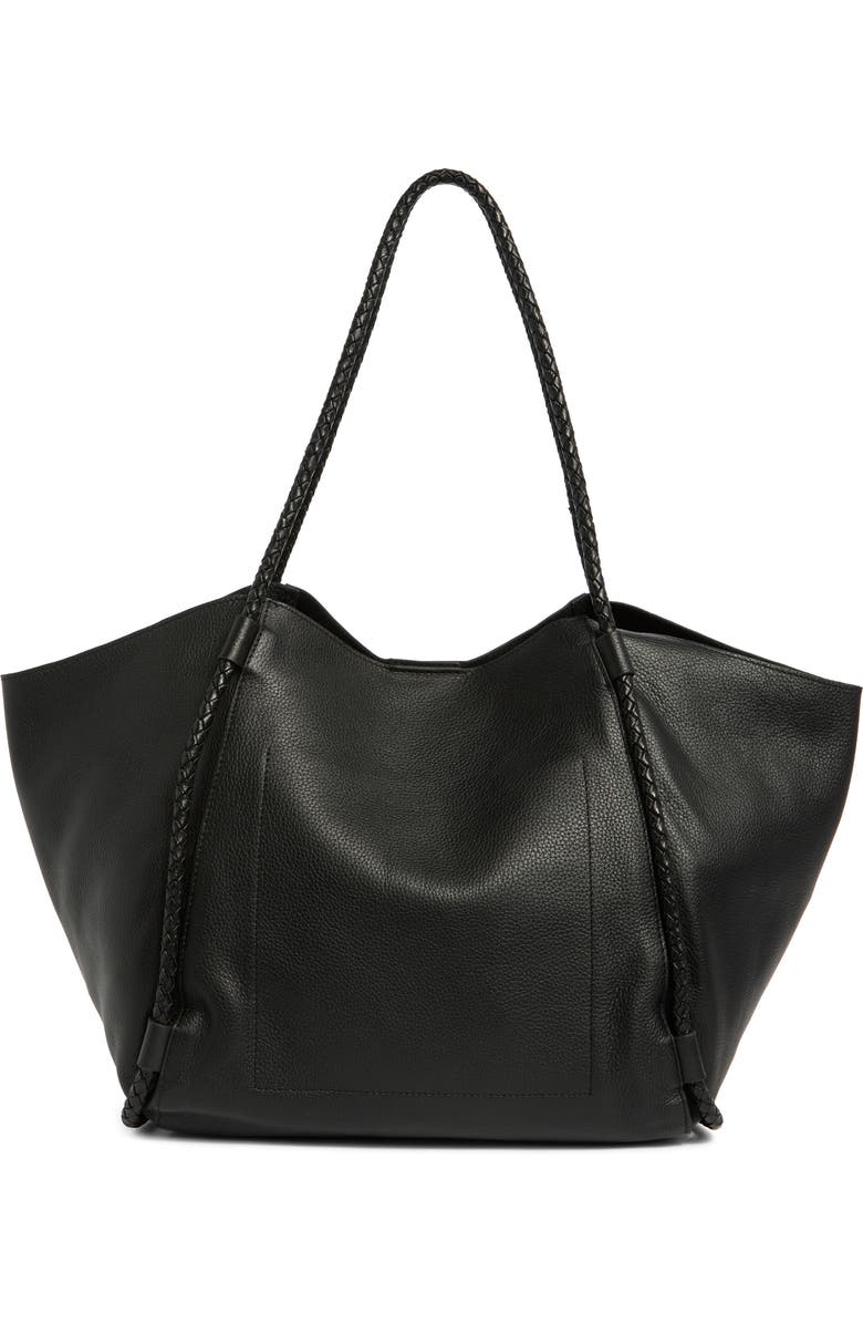 Lucky Brand Zila Leather Tote Bag, Alternate, color, Black