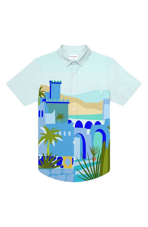 Moroccan Weekend Waterproof Short Sleeve Performance Button-Up Shirt