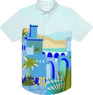 MAVRANS Moroccan Weekend Waterproof Short Sleeve Performance Button-Up Shirt