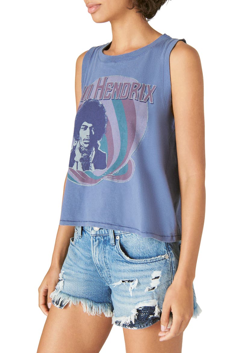 Jimi Hendrix Graphic Muscle Tank, Alternate, color, BLUE INDIGO